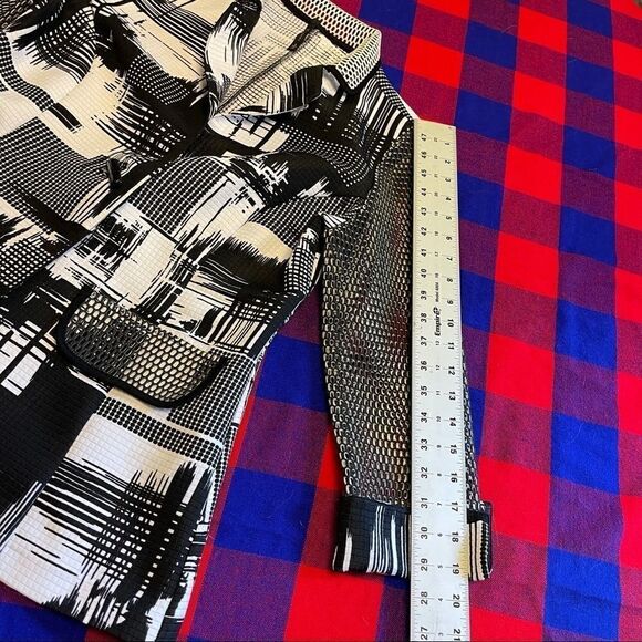 IC By Connie K Retro Black White Lagenlook Blazer Jacket Size Small - Picture 7 of 11